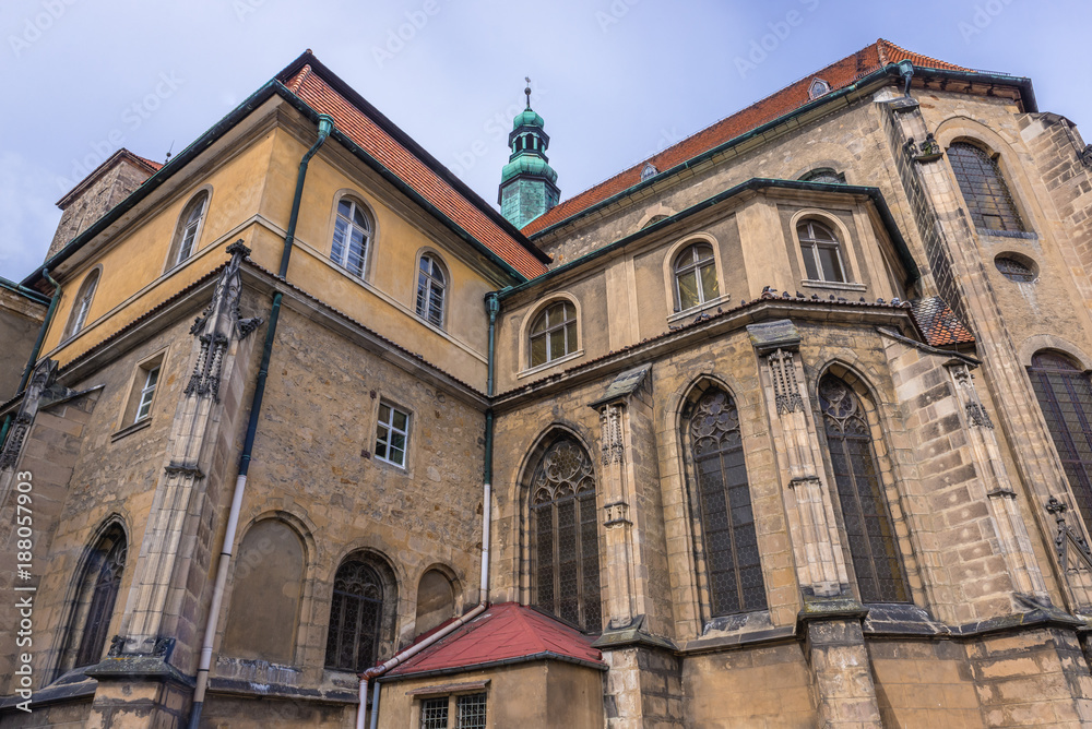 Exterior of Assumption of Blessed Virgin Mary Church in Klodzko, Poland