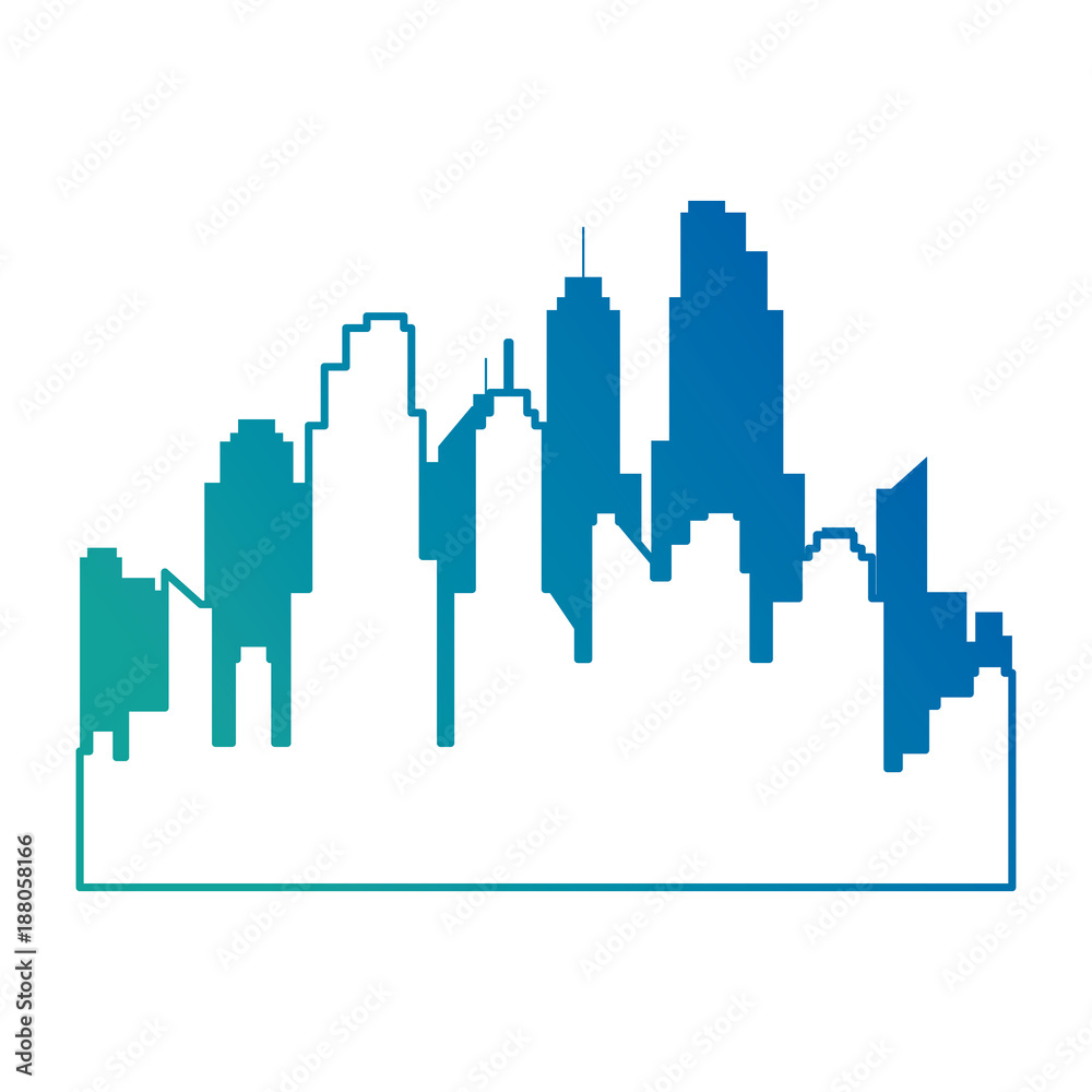 cityscape silhouette isolated icon