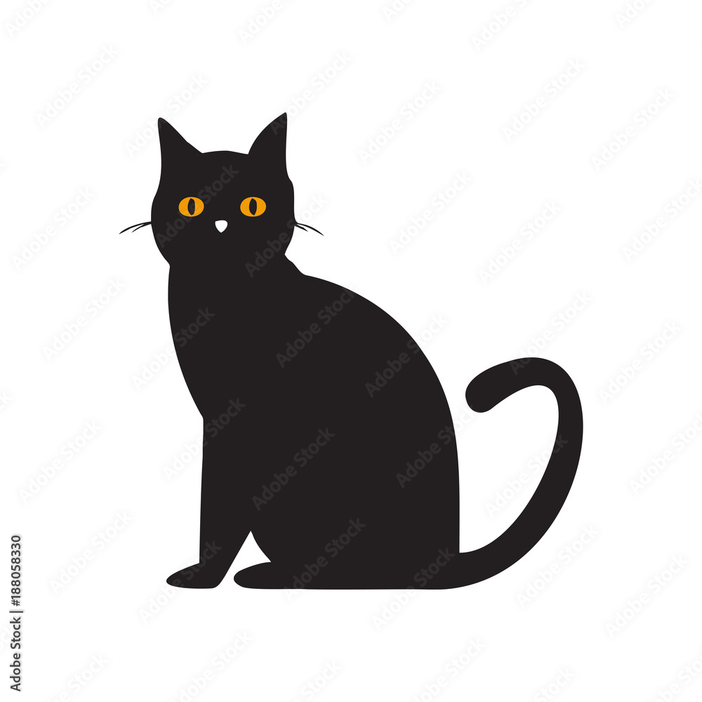 Fototapeta premium Cat icon. Halloween sign. Vector Illustration