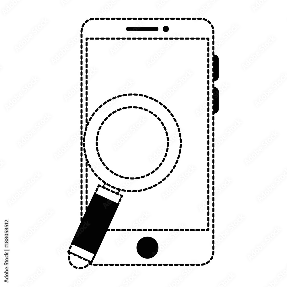 smartphone device with magnifying glass