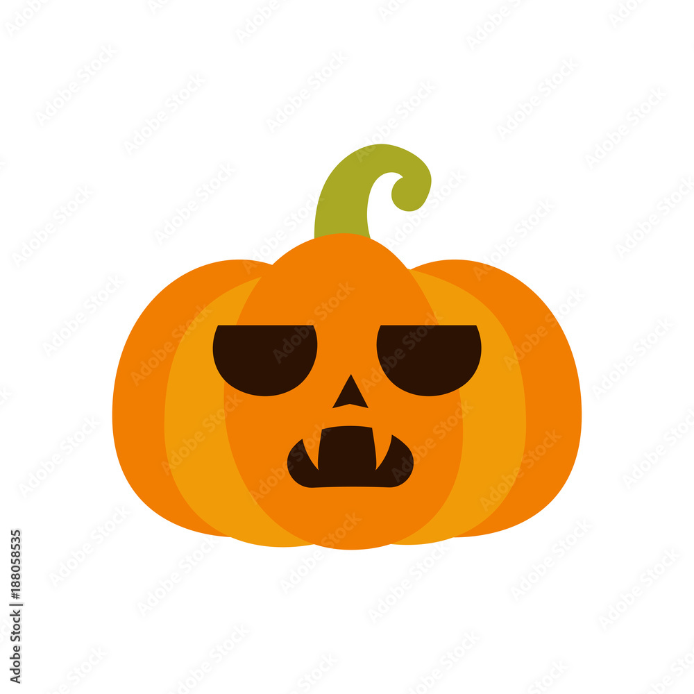 Pumpkin icon. Halloween sign. Vector Illustration