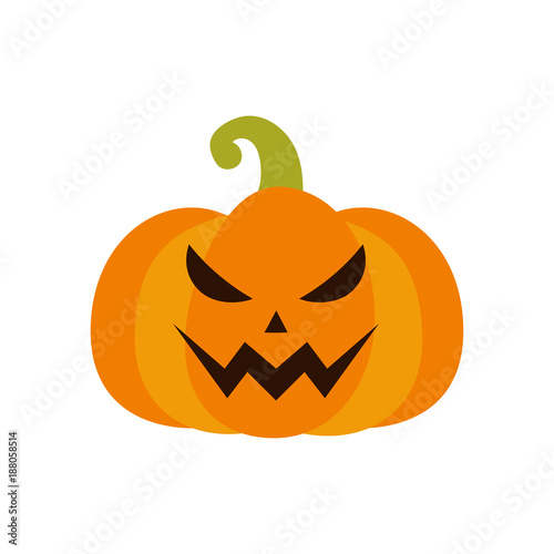 Pumpkin icon. Halloween sign. Vector Illustration