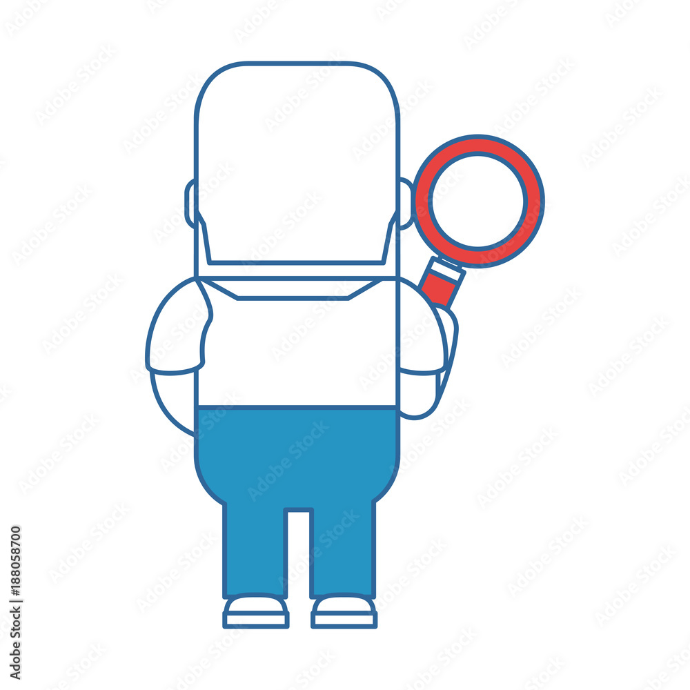 funny man with magnifying glass avatar character funny man with magnifying glass avatar character