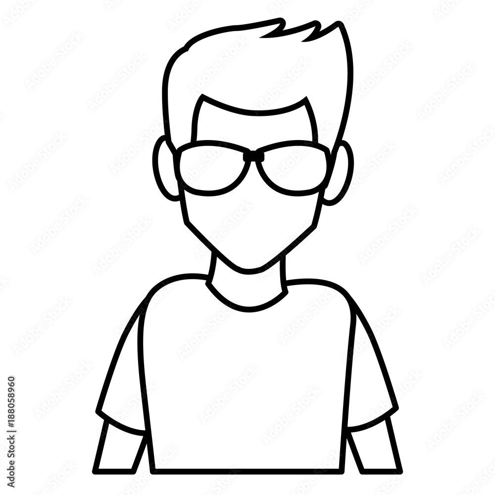 Man with sunglasses cartoon icon vector illustration graphic design