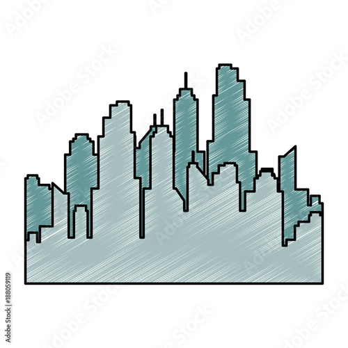 cityscape silhouette isolated icon