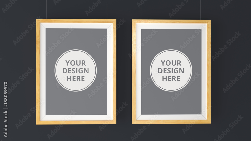 Two wooden Photo Frames Mockup. High resolution 3d render. Personal branding mockup template. Two wooden Photo Frames Mockup. High resolution 3d render. Personal branding mockup template.