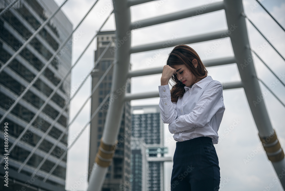 Portraits of beautiful asian woman stressed from work. Portraits of beautiful asian woman stressed from work.