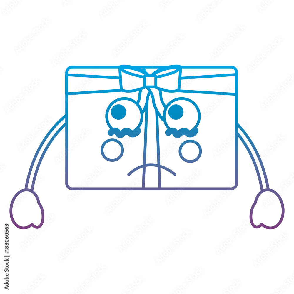 Fototapeta premium kawaii christmas gift box ornament with bow
