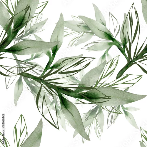 Tapety Piwonia gałąź w akwareli i liczyć na kolorowym tle. Wzór.