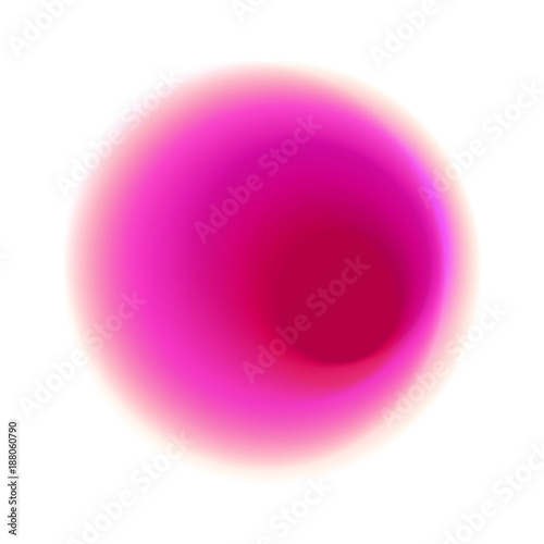   Magenta blurred hole pattern. Red radial spot with round rose colored vector texture. Pink gradient circle isolated on white background.