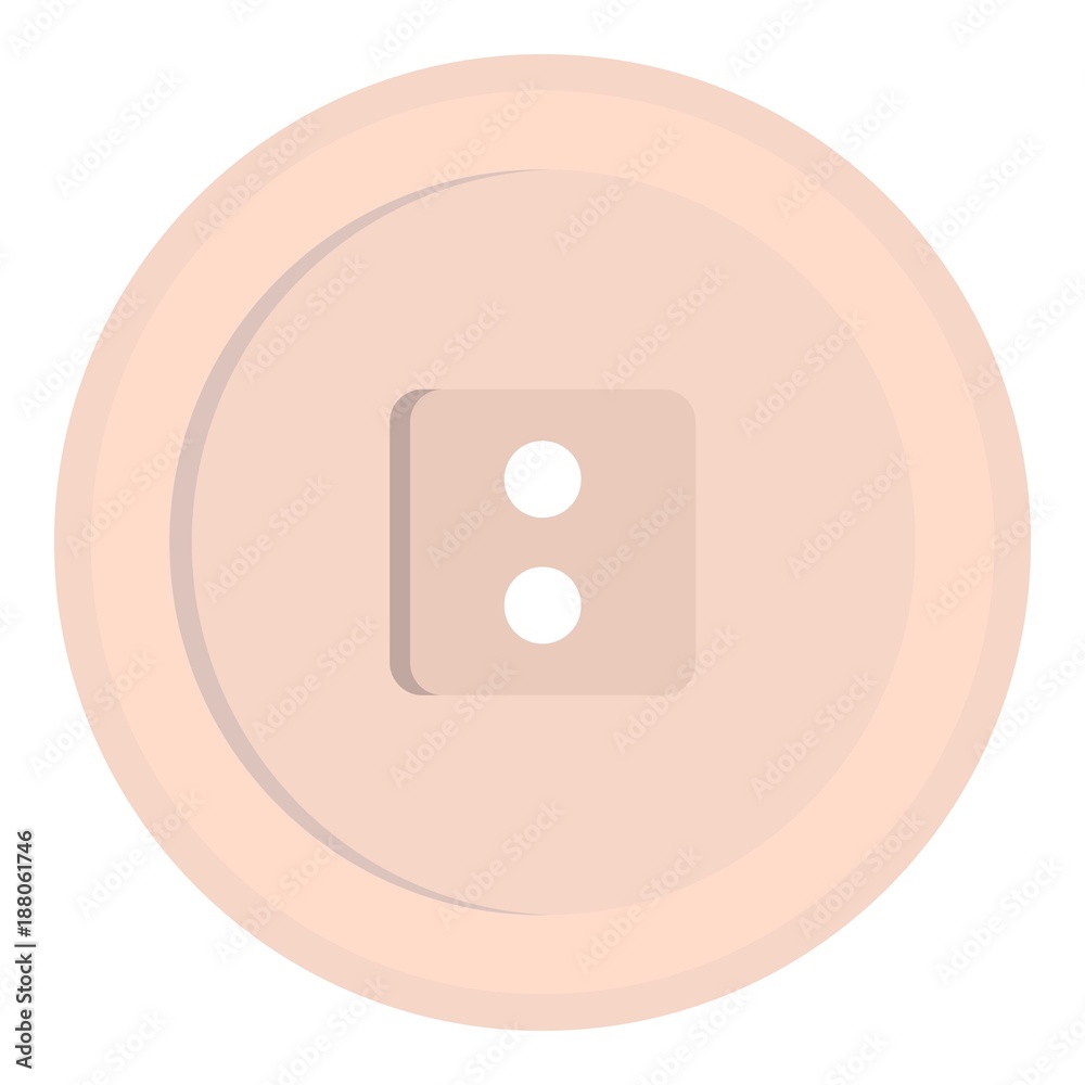 White sewing button icon isolated White sewing button icon isolated