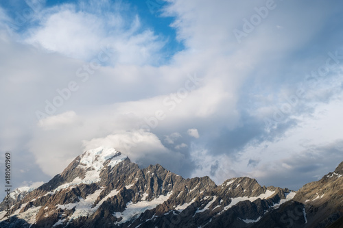 Close up Mt cook, Cloudy over National park before sunset © Klanarong Chitmung
