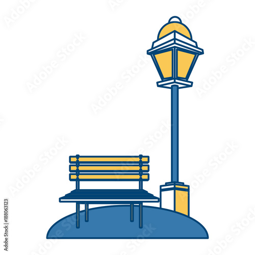 Chair and street light icon vector illustration graphic design