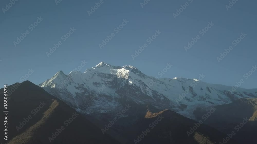 Sunset above valley in the Himalaya mountains, Nepal Cinelike profile Sunset above valley in the Himalaya mountains, Nepal Cinelike profile