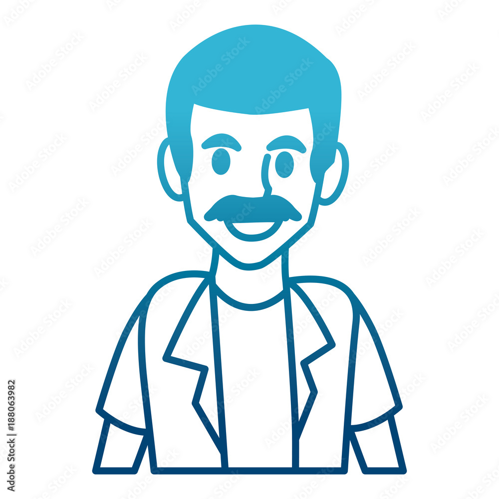 Man profile cartoon icon vector illustration graphic design