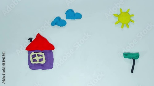 Stop motion animation of family concept