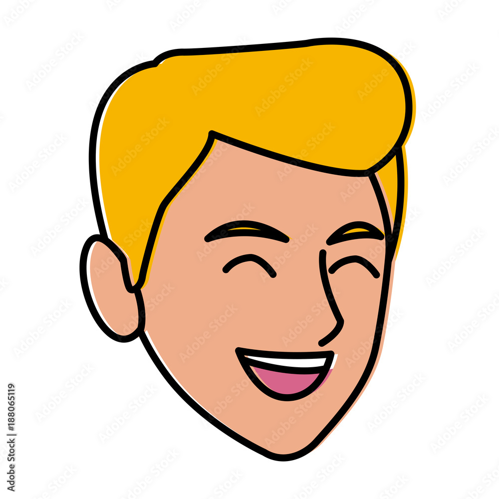 Man face smiling cartoon icon vector illustration graphic design Man face smiling cartoon icon vector illustration graphic design