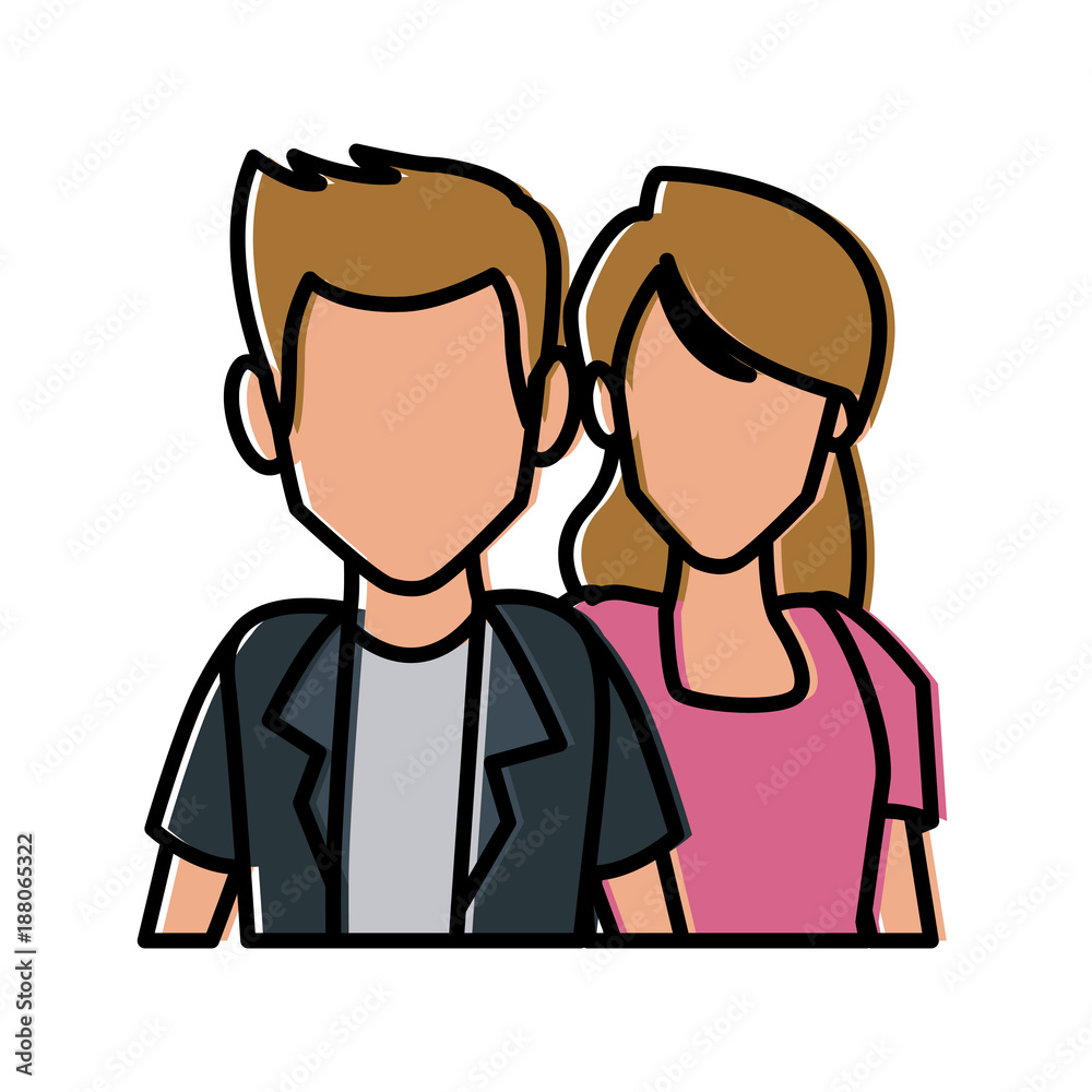 Couple of friends cartoon icon vector illustration graphic design Couple of friends cartoon icon vector illustration graphic design