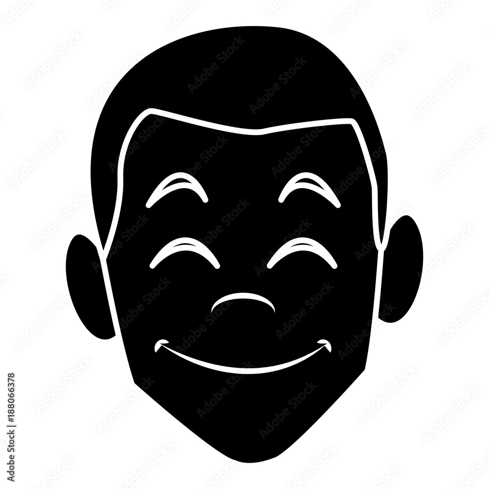 Man face smiling cartoon icon vector illustration graphic design Man face smiling cartoon icon vector illustration graphic design