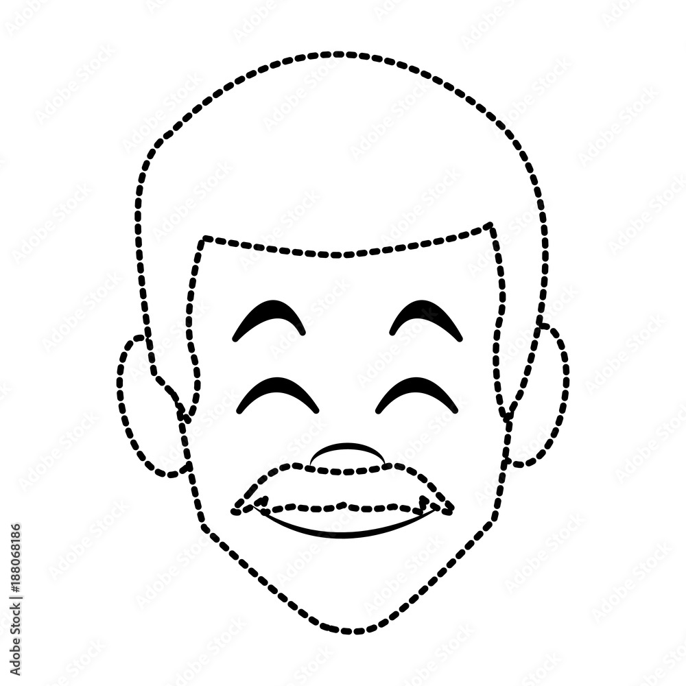Man face smiling cartoon icon vector illustration graphic design Man face smiling cartoon icon vector illustration graphic design