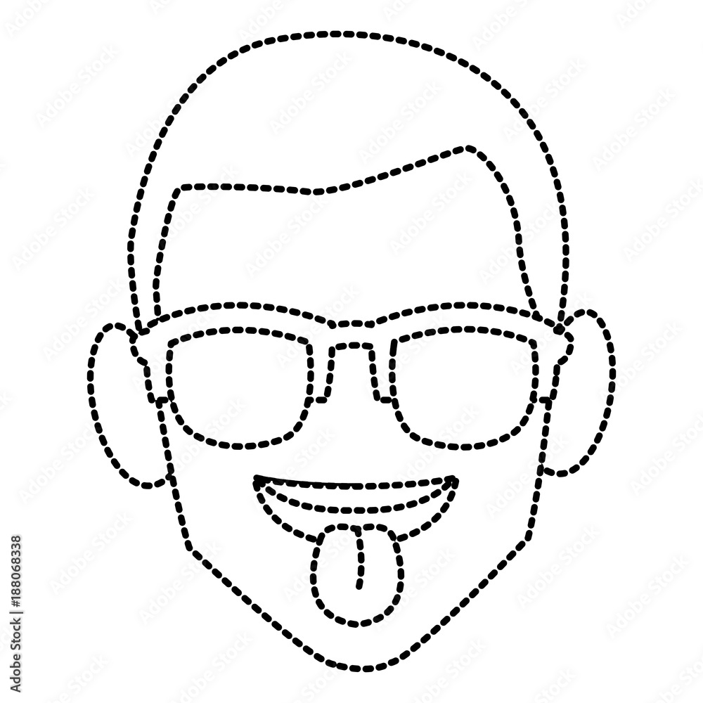 man sunglasses and tongue out icon vector illustration graphic design man sunglasses and tongue out icon vector illustration graphic design