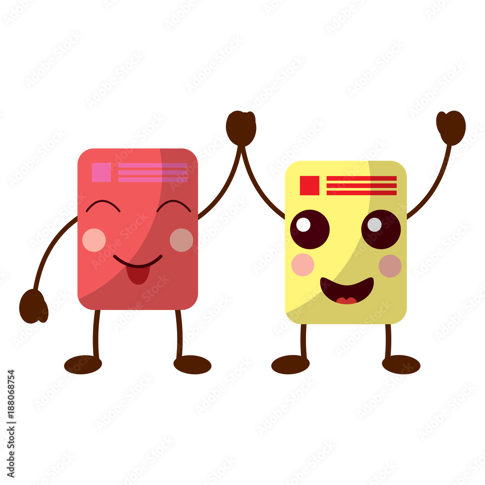 Fototapeta premium paper document kawaii character note
