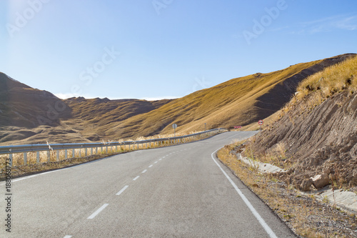 Road to the mountain autumn