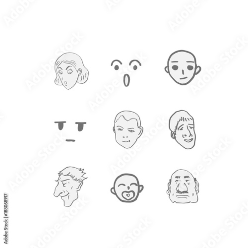 얼굴의 표정 / 손으로 그림 이모티콘 모음