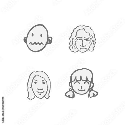 얼굴의 표정 / 손으로 그림 이모티콘 모음