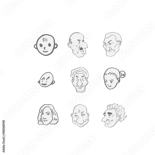 얼굴의 표정 / 손으로 그림 이모티콘 모음