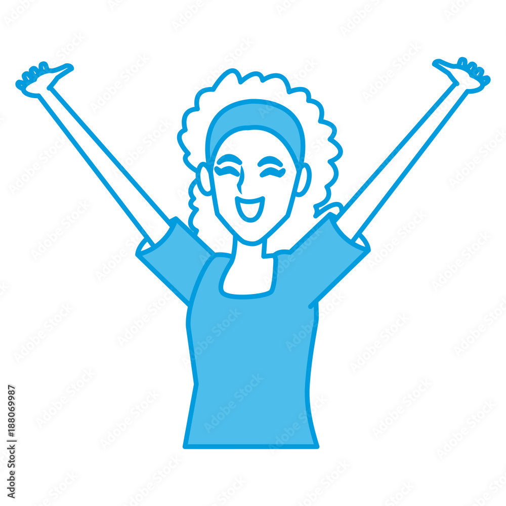 Woman happy cartoon icon vector illustration graphic design Woman happy cartoon icon vector illustration graphic design