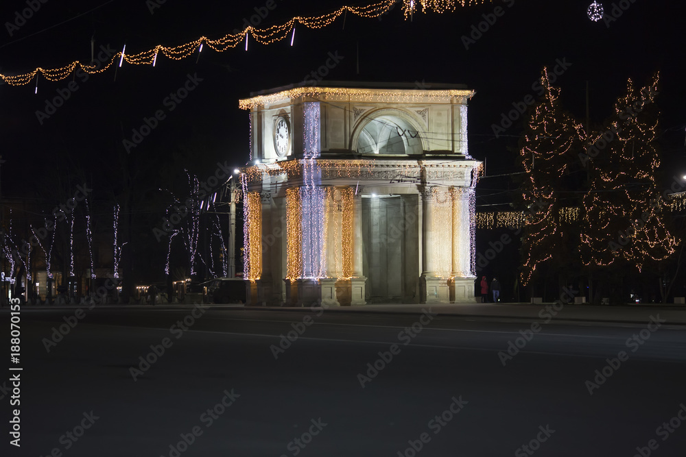Fototapeta Triumphal arch in Chisinau, Moldova