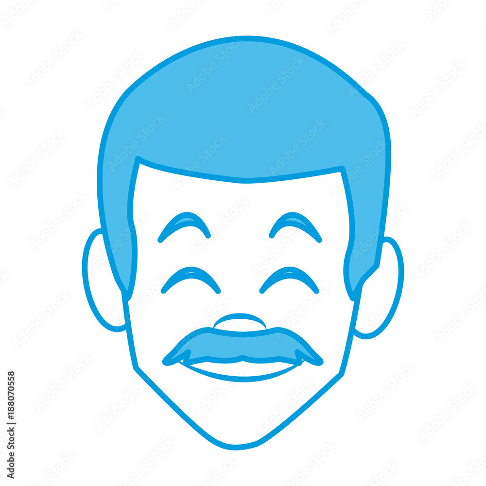 Man face smiling cartoon icon vector illustration graphic design