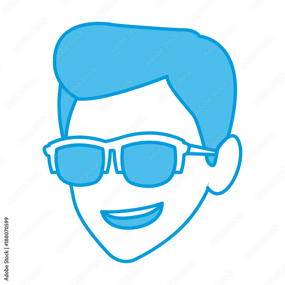 Man with sunglasses cartoon icon vector illustration graphic design Man with sunglasses cartoon icon vector illustration graphic design