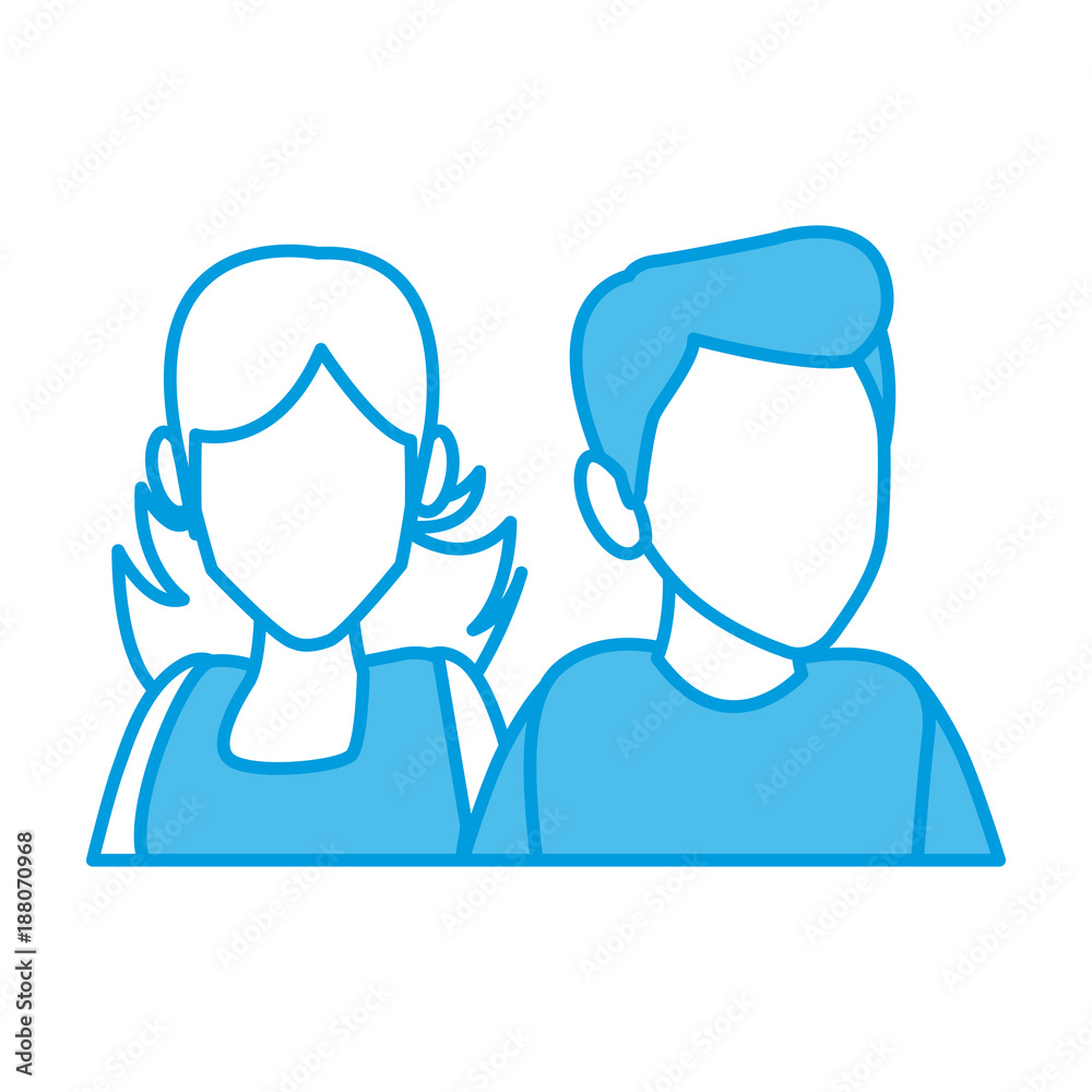 Couple of friends cartoon icon vector illustration graphic design Couple of friends cartoon icon vector illustration graphic design