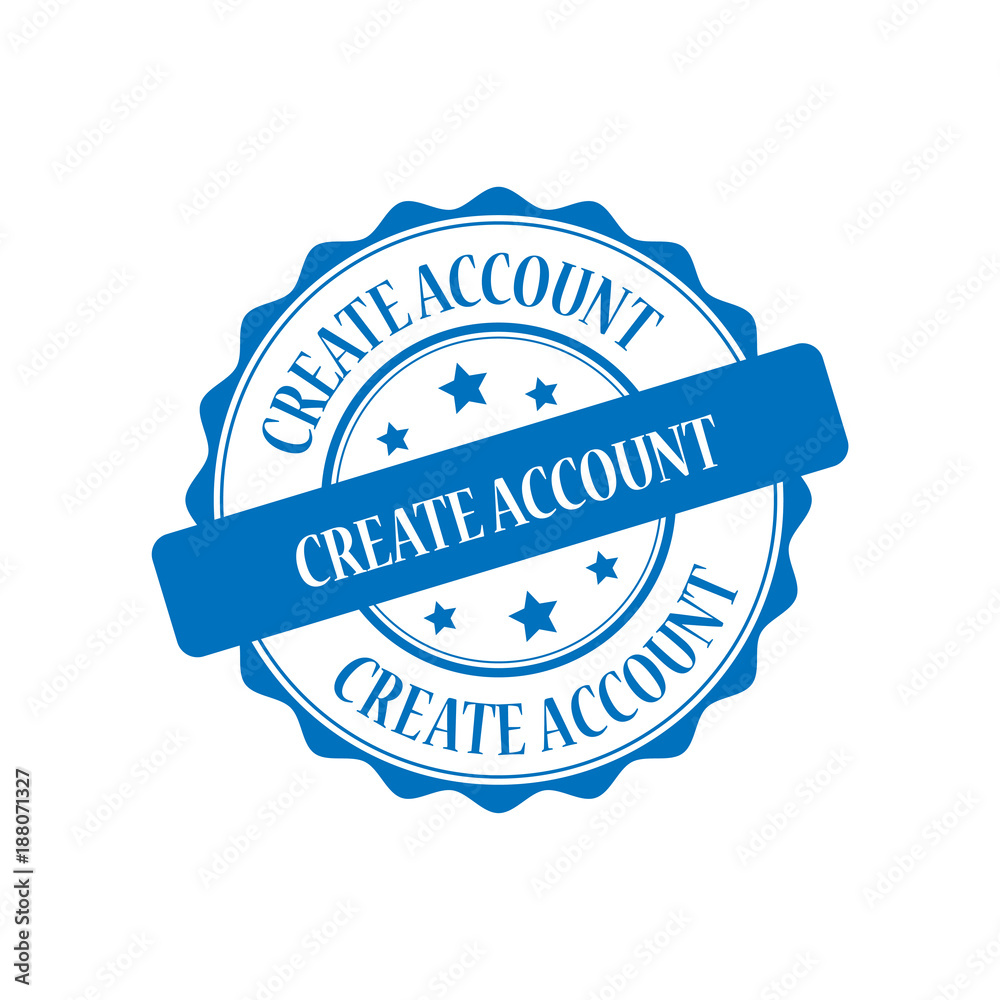 Obraz premium Creative account blue stamp illustration