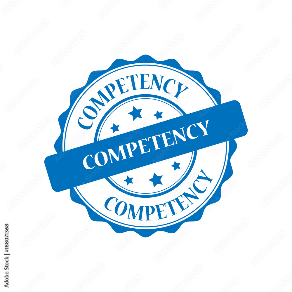 Obraz premium Competency blue stamp illustration
