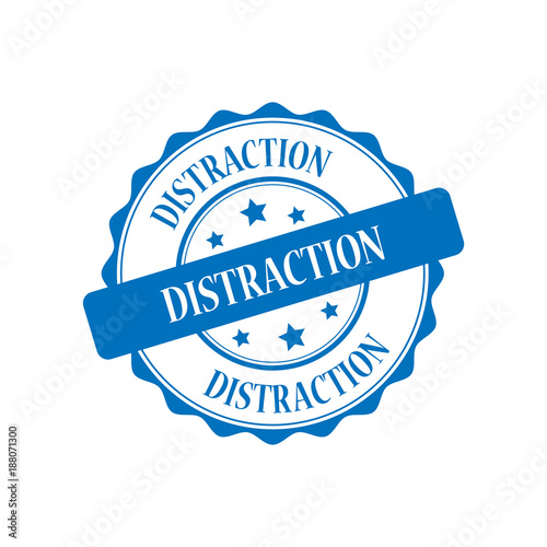Distraction blue stamp illustration