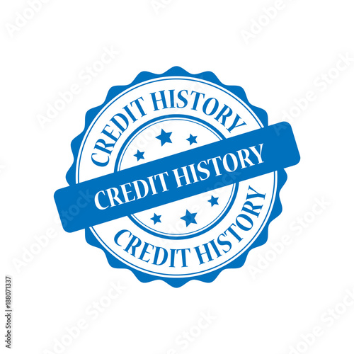 Credit history blue stamp illustration