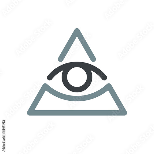 All seeing eye symbol, modern logo concept. Flat icon.