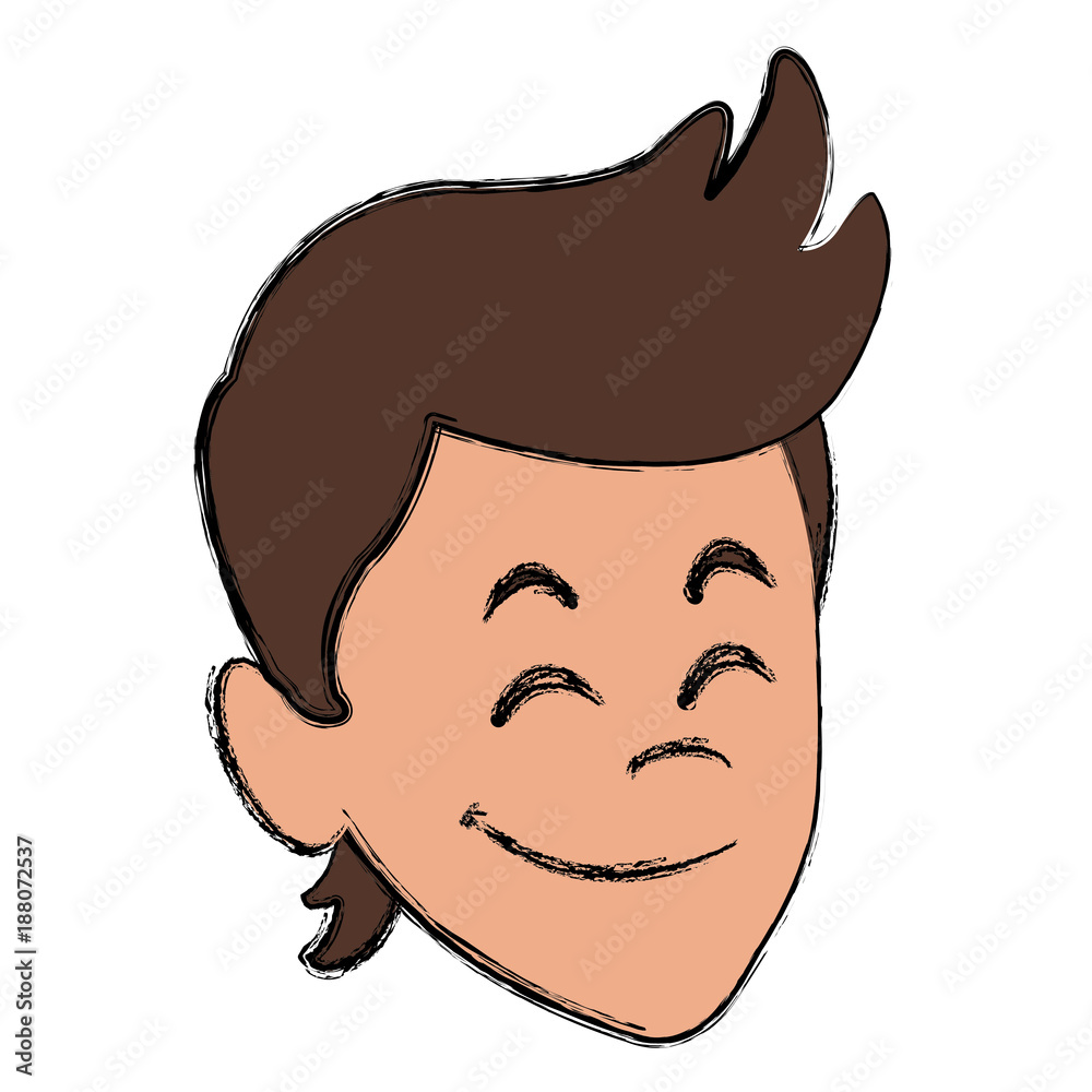 Man face smiling cartoon icon vector illustration graphic design
