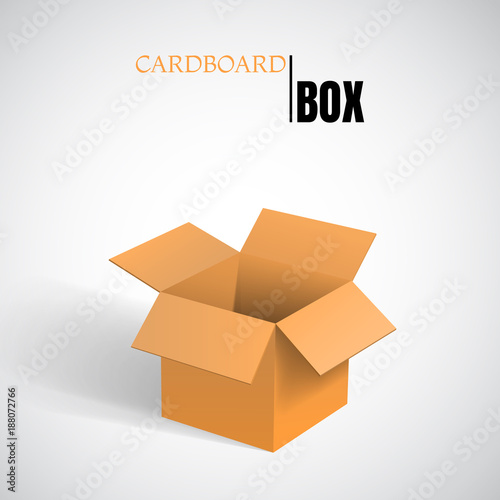 Open box, cardboard, vector container