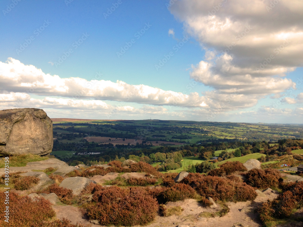 View from the top of Ilkley Moor in Yorkshire