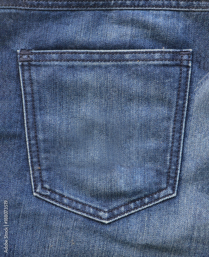 Blue jeans back pocket