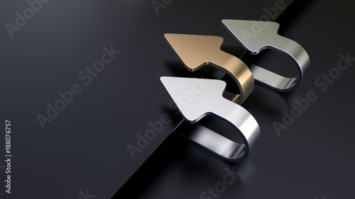 Φωτογραφία 3d metal arrows pointing over/backwards shape black