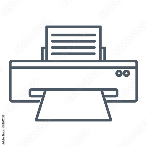 Computer printer device icon vector illustration graphic design