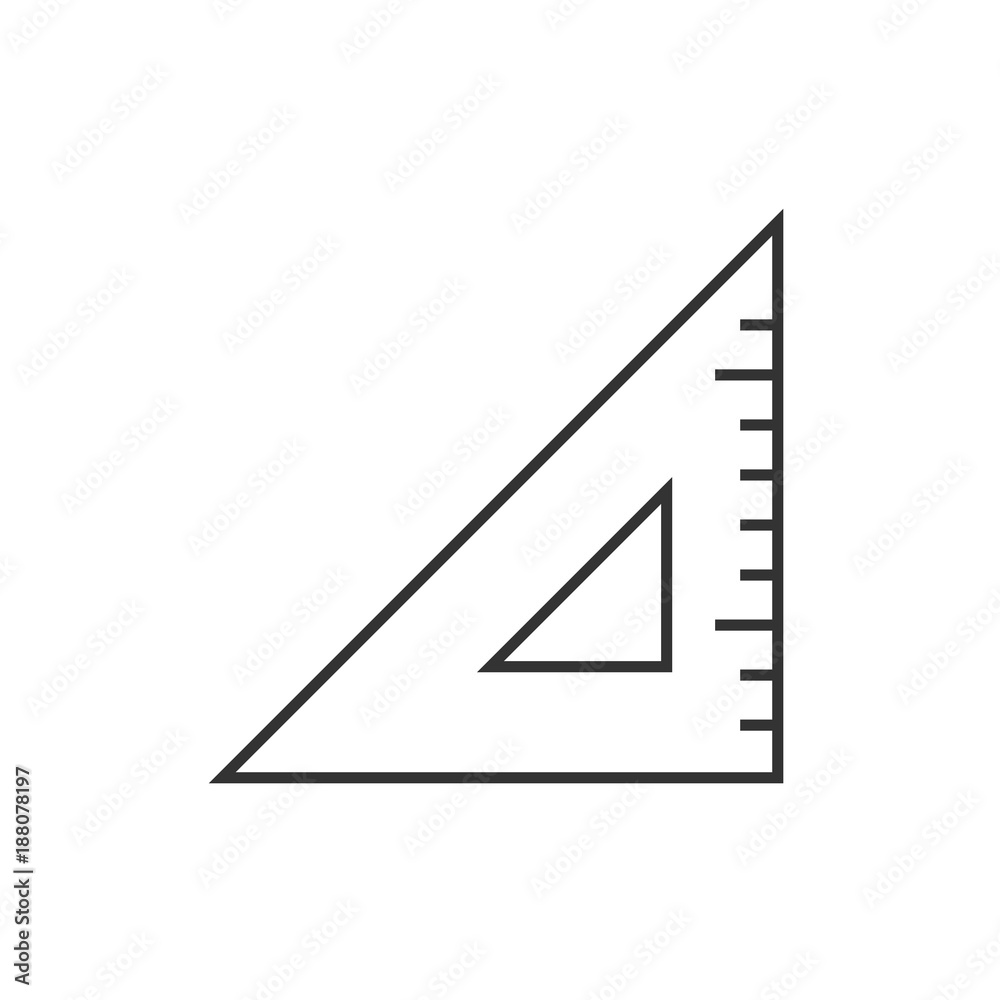 Triangle ruler outline icon Triangle ruler outline icon