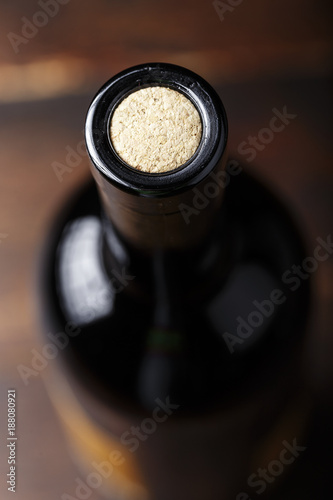 a bottle of wine closed with a cork