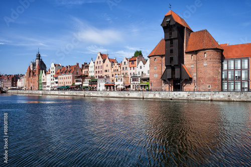Old Town of Gdansk River View in Poland