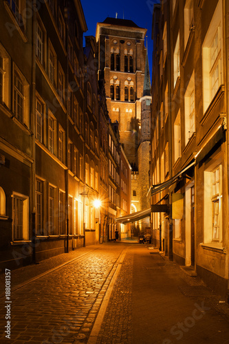 Old Town of Gdansk by Night in Poland © Artur Bogacki
